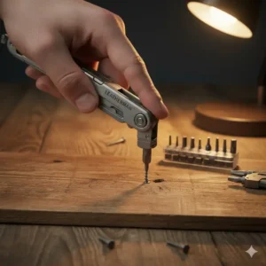 Using the interchangeable bit driver to perform a quick repair with the versatile best everyday Leatherman.