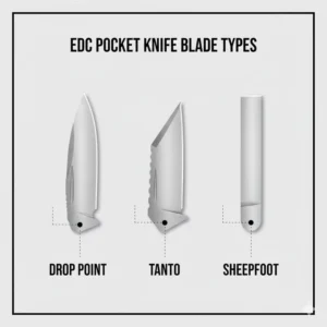 Illustration comparing different blade shapes and edge types found on common edc pocket tools.