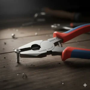 Knipex TwinGrip front and side gripping pliers removing a stripped screw, showcasing why they are the best knipex tools.