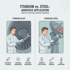 Technical diagram showing the internal alloy structure and durability of titanium tools.