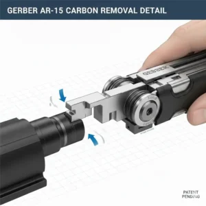 A detailed view showing the carbon removal capabilities of the specialized gerber ar tool blades.