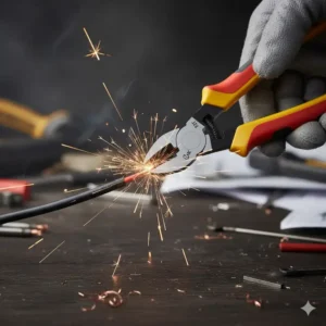 Insulated VDE high leverage diagonal cutters for safe electrical tasks, recognized as some of the best knipex tools.