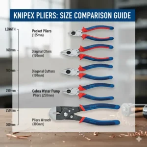 A detailed size comparison chart of the best knipex pliers models.