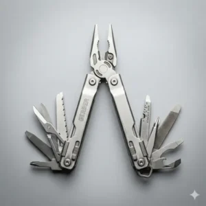 Illustration demonstrating the unique one-handed opening mechanism of the gerber diesel multi tool.