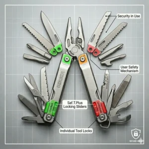 Comparison chart showing the open and closed dimensions of the gerber diesel multi tool for scale.