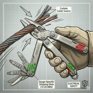 Side-by-side comparison of the black oxide and stainless steel finishes available for the gerber diesel multi tool.