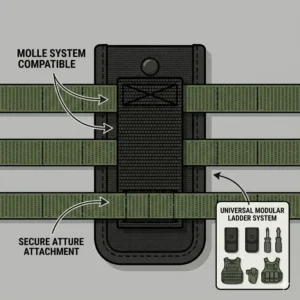 Illustration of a gerber multitool pouch compatible with a tactical MOLLE vest system.