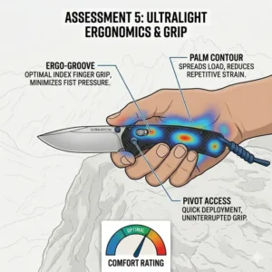 Illustration 5: A collection of icons showing common tasks for an ultralight knife such as cutting paracord and food prep.