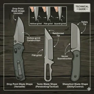 Technical guide comparing different blade profiles for a versatile fixed blade edc.