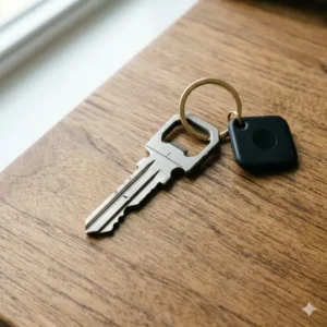 A pocket multi-tool shaped like a key, featuring an integrated bottle opener and screwdriver key accessories.