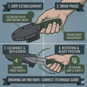 Step-by-step guide on the correct drawing technique for the best iwb knife.