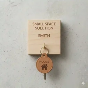 Compact and space-saving key chain holder custom designed for studio apartments.