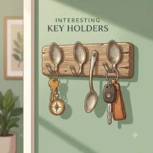 A creative DIY project showing how to make interesting key holders out of old bent vintage spoons.